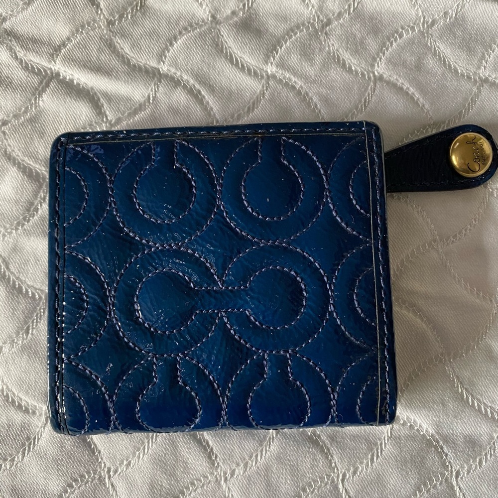 SOLD Coach Mini Patent Leather "C" Monogram Wallet